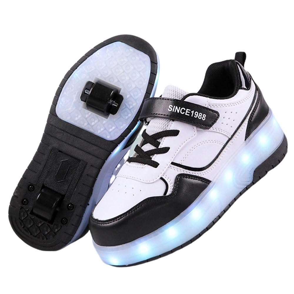 Hiseng Schuhe mit Rollen für Mädchen 29-40 EU, Schuhe mit Rollen für Jungen Rollschuhe Schuhe 2-in-1 Roller Schuhe Schuhe mit Rollen Kinder Outdoor Turnschuhe Turnschuhe mit Rollen Versenkbarer