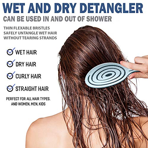 Fiora Naturals Hair Detangling Brush -100% Bio-Friendly Detangler Hair Brush W/Ultra-Soft Bristles- Glide Through Tangles With Ease - For Curly, Stright, Women, Men, Kids, Toddlers, Wet And Dry Hair #TOP1