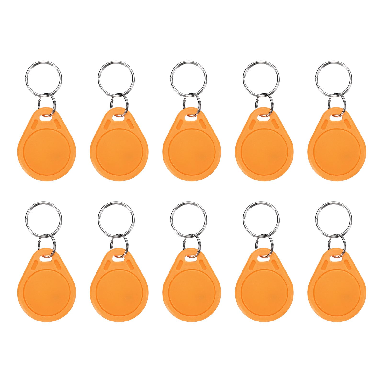 PATIKIL 10 Pcs 13.56MHz UID Writable Rewritable Smart Key Fobs, Clone IC Key Fob Tags Blank Smart Card Key Classic 1K for Entry Access Control System, Orange