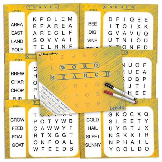 Keeping Busy Word Search Puzzles for Older Adults with Dementia – Reusable Sheets with Markers for Alzheimer’s Patients - Engaging Alzheimer’s and Dementia Activities for Seniors