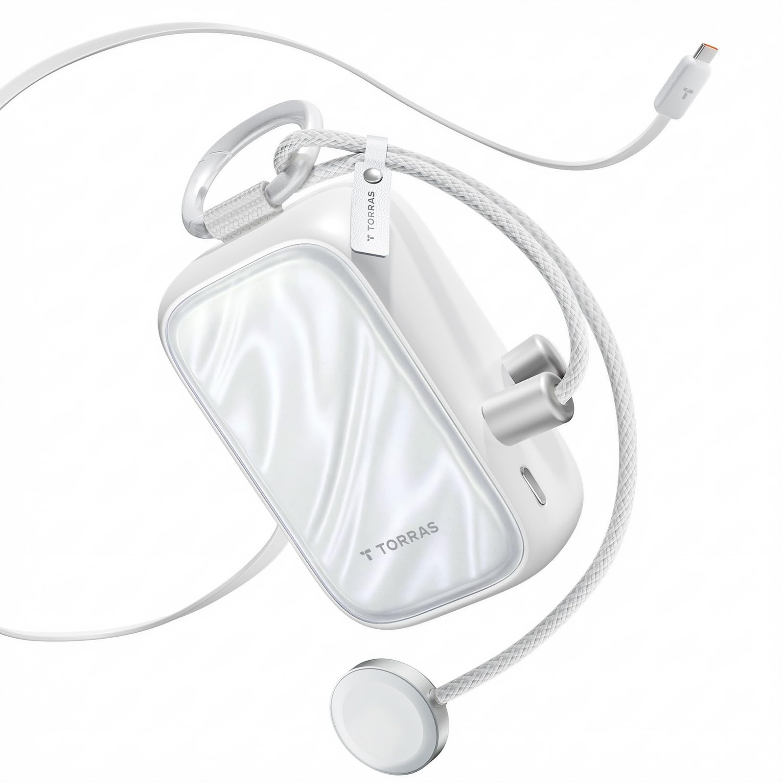 Amazon | TORRAS PearlGo モバイルバッテリー 2in1 巻き取り式ケーブル