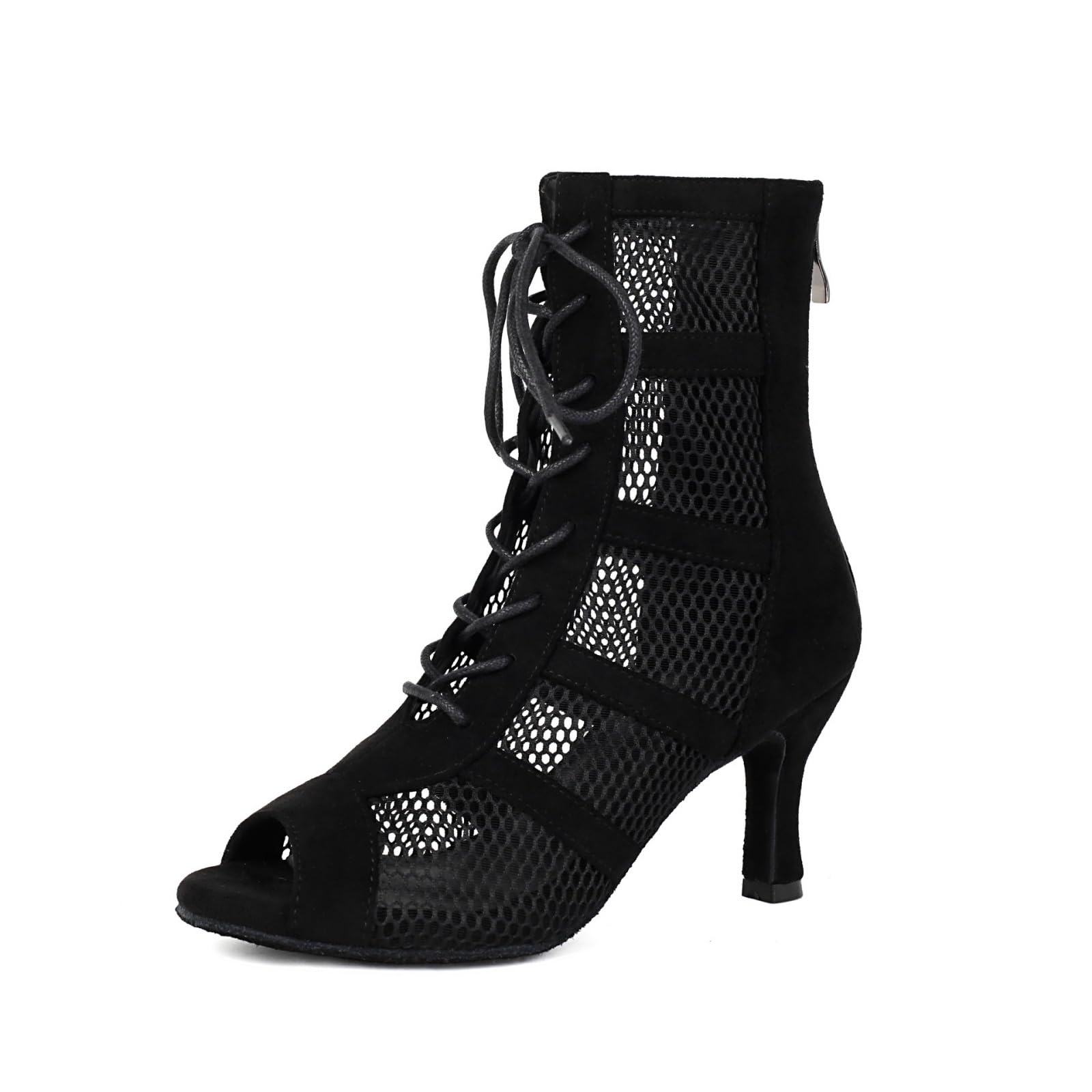 Hixingo Zapatos de Baile Latino Mujer Tacon 9 cm, Zapatos de Baile Latino Mujer Tacón Bajo Plataforma Cubano Práctica Profesional para Salsa y Bachata, Tango, Fiesta Carnaval