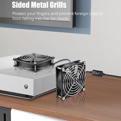 Vista 52 de GDSTIME Paquete de 2 ventiladores USB silenciosos de 1.575 pulgadas con 3 controles de velocidad, mini ventilador de carcasa de computadora sin