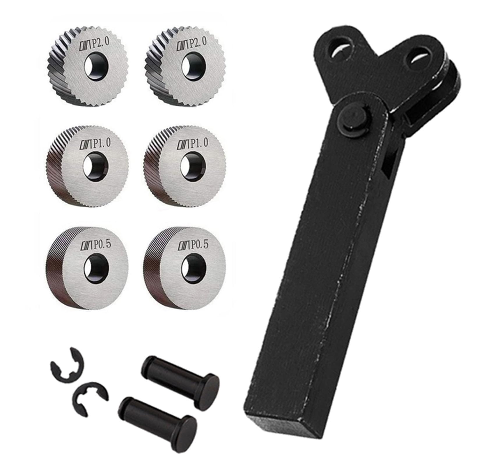 SagaSave Precision Multi-Pitch Dual Wheel Knurling Tool Set with Wheels 0.5mm 1mm 2mm for Metalworking and Machining