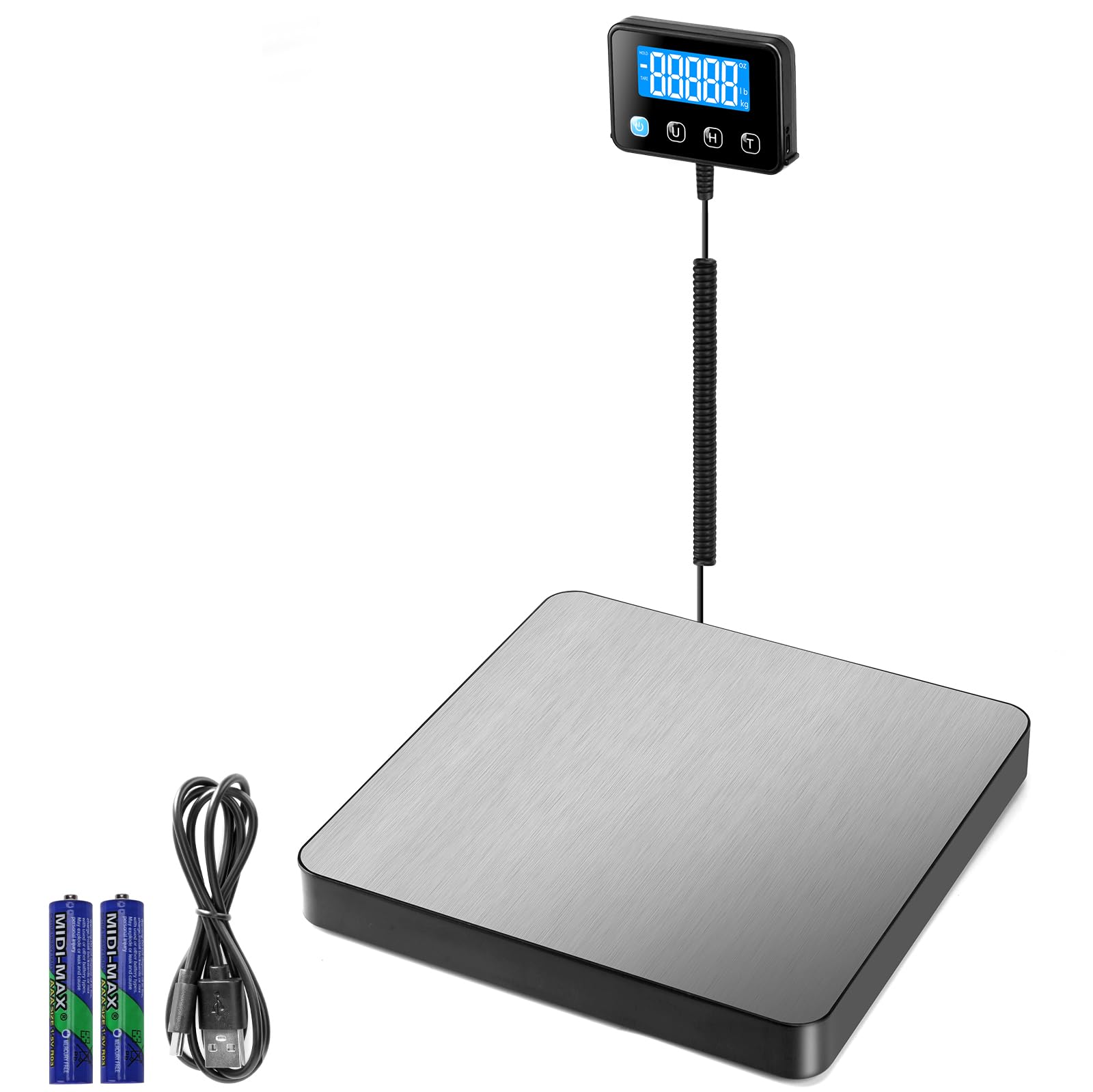 Báscula para Paquetería Digital 200kg/440lb, Balanza Postal Precisión de 10g/0.35oz con Función de Retención y Tara, Balanza para de Envíos para Oficina, Paquetería, Pequeña Empresa