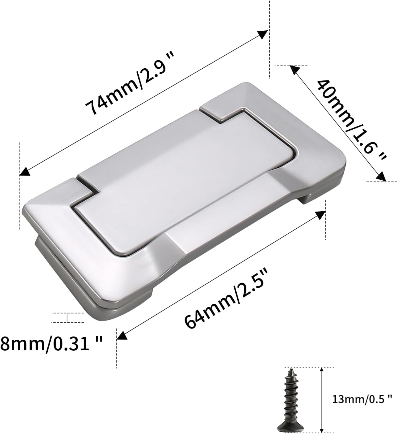 12 pcs Silver Bedroom Cabinet Handle Drawer Flat Handle Brushed Nickel Cabinet Pulls 3 inch Drawer Pulls Hole Center 2-1/2inch (64 mm) for Cabinet Kitchen Dresser Furniture