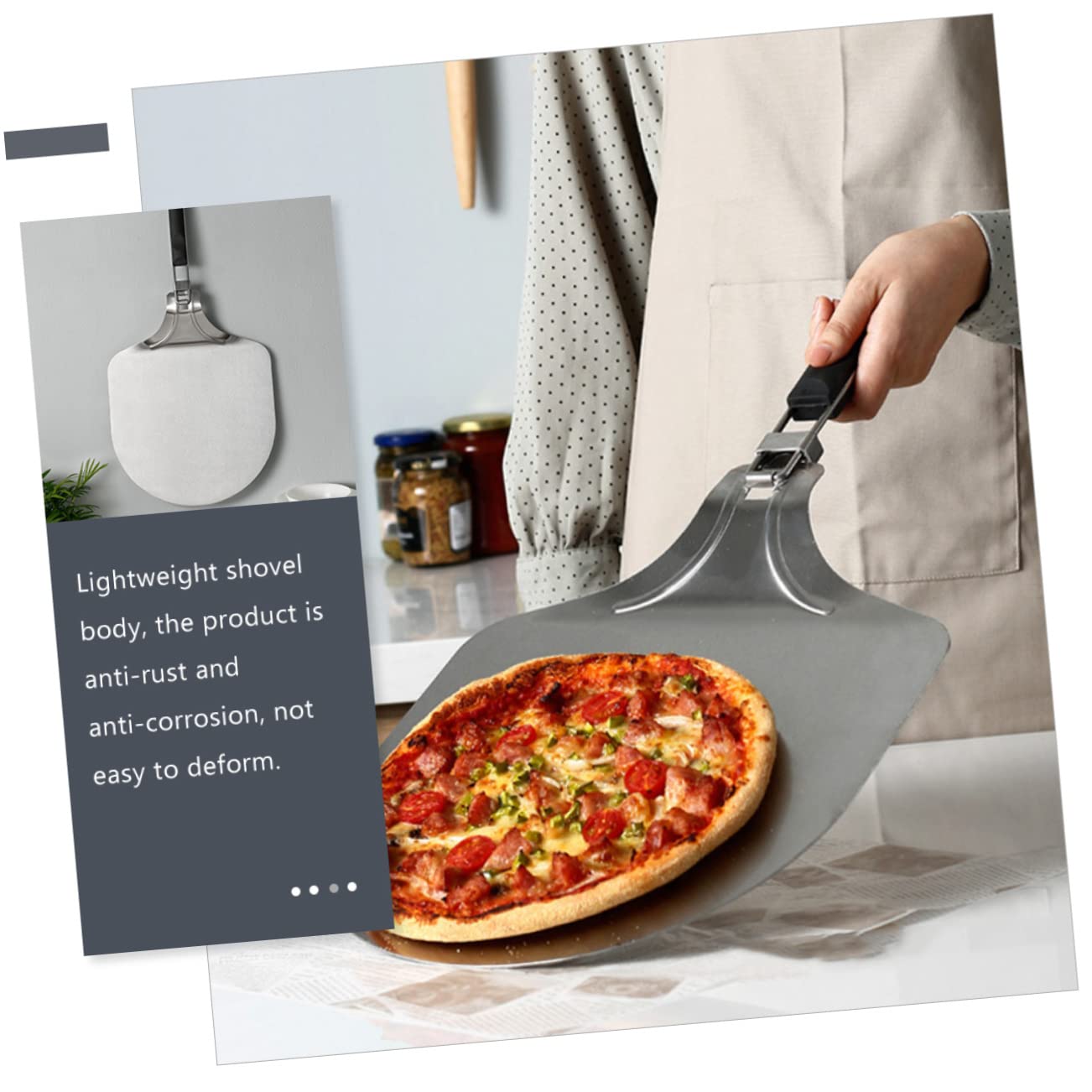 MAGICLULU Élégante Pelle À Pizza En Acier Inoxydable Spatule De Transfert De Pizza Outil De Cuisson Spatule À Gâteau À Pizza Robuste Et Flexible Pour Les Hôtels