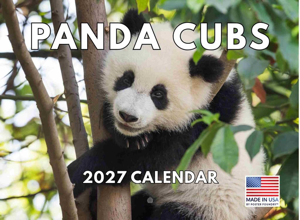 Baby Panda Calendar 2027 Monthly Wall Calender 12 Month