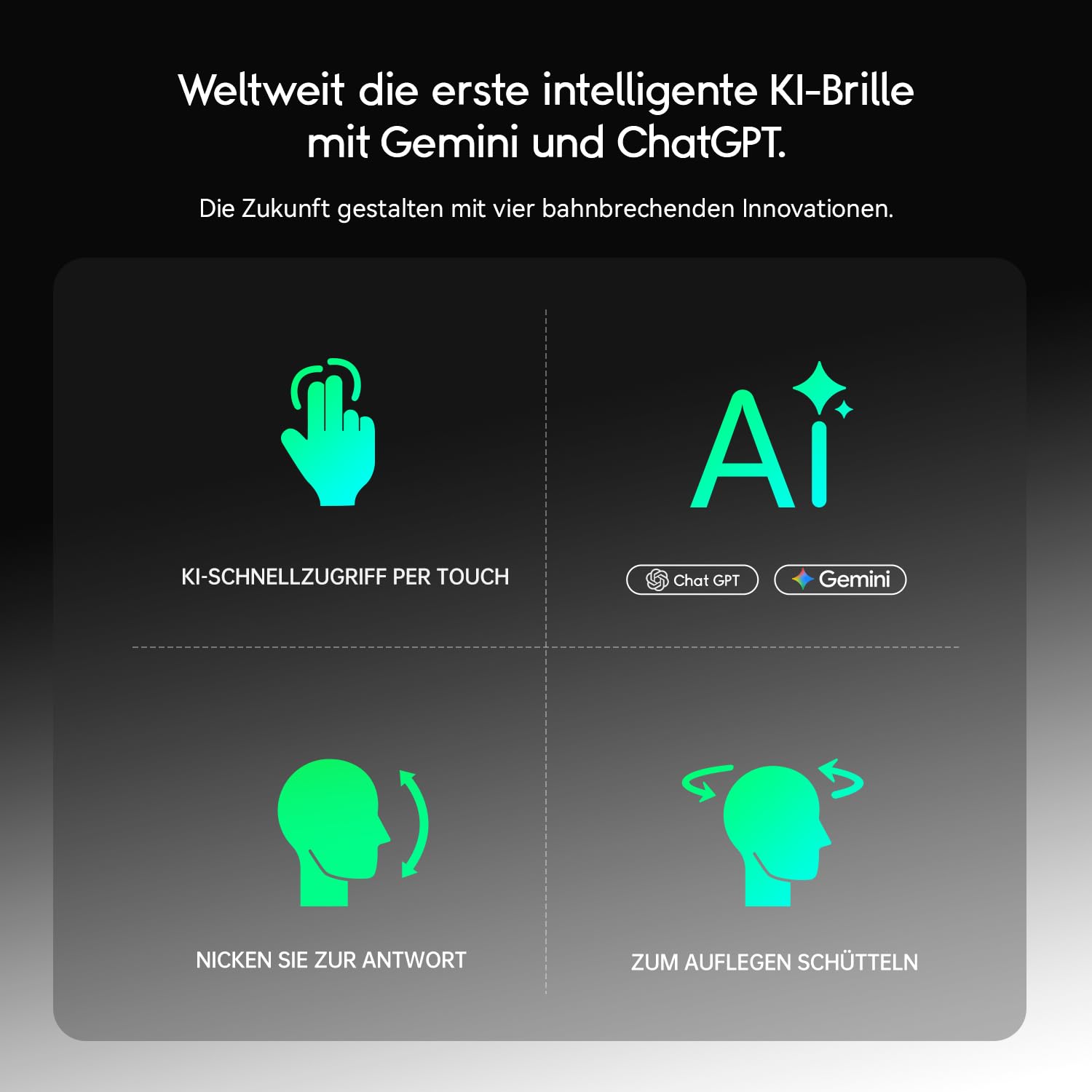 Rokid Glasses (mit Display), AI&AR Smart Glasses, Erste KI-Brille mit ChatGPT & Gemini Support, Ultra-leicht 49g, Echtzeit-Übersetzung & Navigation, Meeting-Notizen