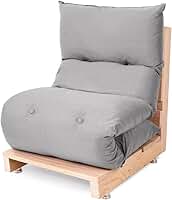 Futon de Espuma Almofada Dobrável Solteiro Cinza Claro 170x60cm - BF Colchões
