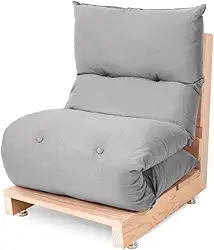 Futon de Espuma Almofada Dobrável Solteiro Cinza Claro 170x60cm - BF Colchões