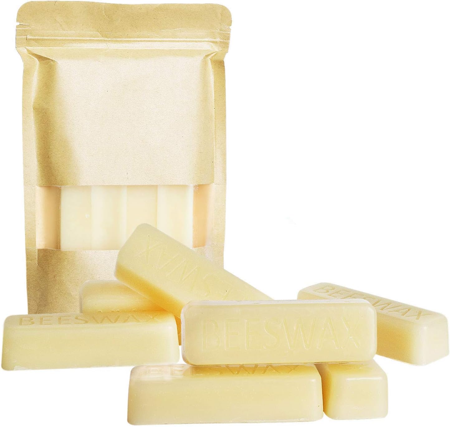 White Beeswax Bars (8x1oz Bars) Pure Bees Wax - 3X Filtered, Easy Melt Bricks- for DIY, Candles, Skin Care, Lip Balm Bees Wax