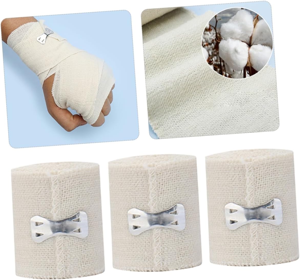 FOMIYES 12rolls Elastic Wrap Bandages Stretchable Tape Essential Protection Supplies for Home Outdoor Activities