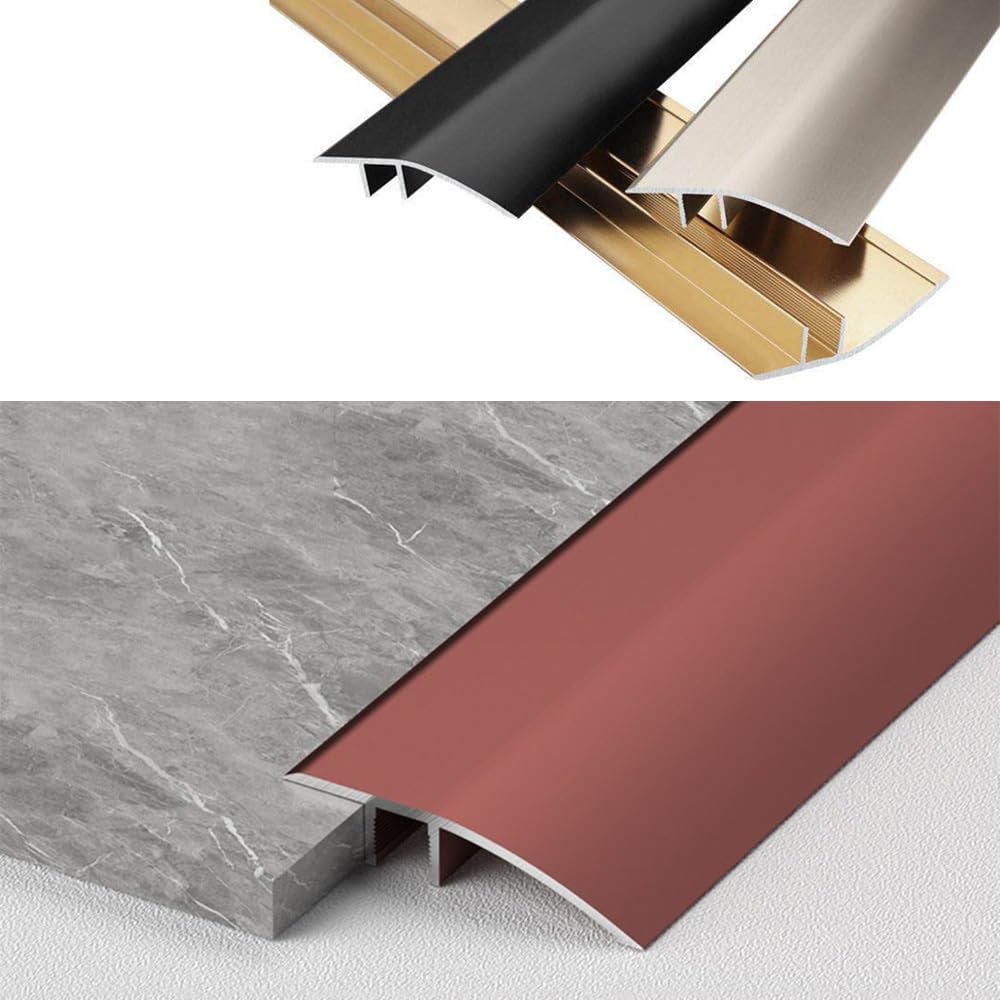 Listwa przejściowa podłogowa Aluminiowe listwy wykończeniowe Próg redukcyjny do podłogi/drzwi/dywanu/płytki, wysoki spadek(White,5ft(150cm))