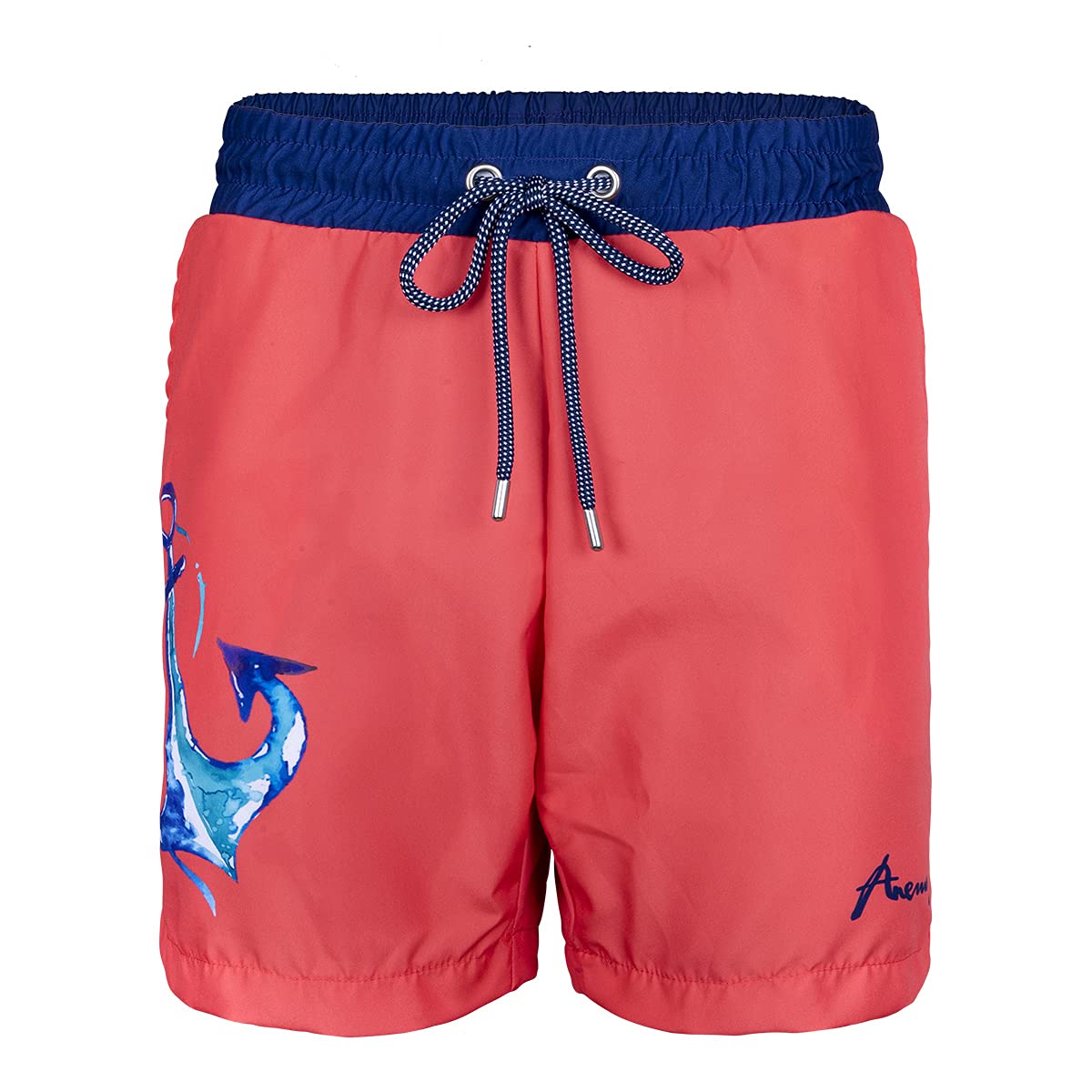 Anemoss Mens Swim Trunk, Swimming and Beach Shorts For Men with Elastic Drawstring Waistband, Soft Mesh Lining and Pockets, Standard Fit and Mid-Length