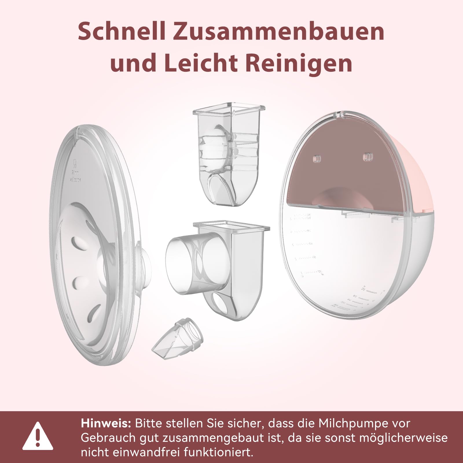 Milchpumpe Elektrisch Handsfree, Tragbare Milchpumpe Freihändig & Leise, 4 Modi und 12 Saugstufen, Wiederaufladbare Elektrische Milchpumpe mit 19/21/24 mm Flansch