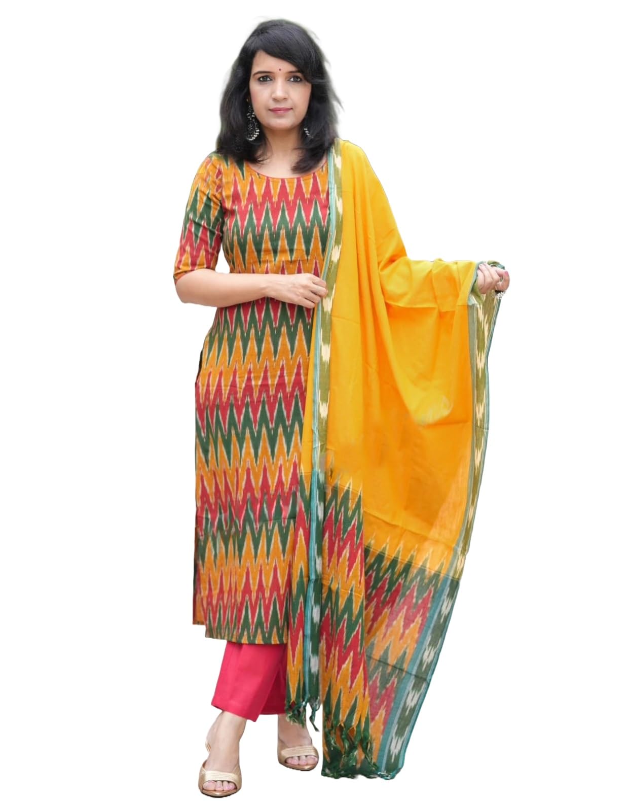 Women Printed Kurta and Pant Set with Dupatta Set-image-12