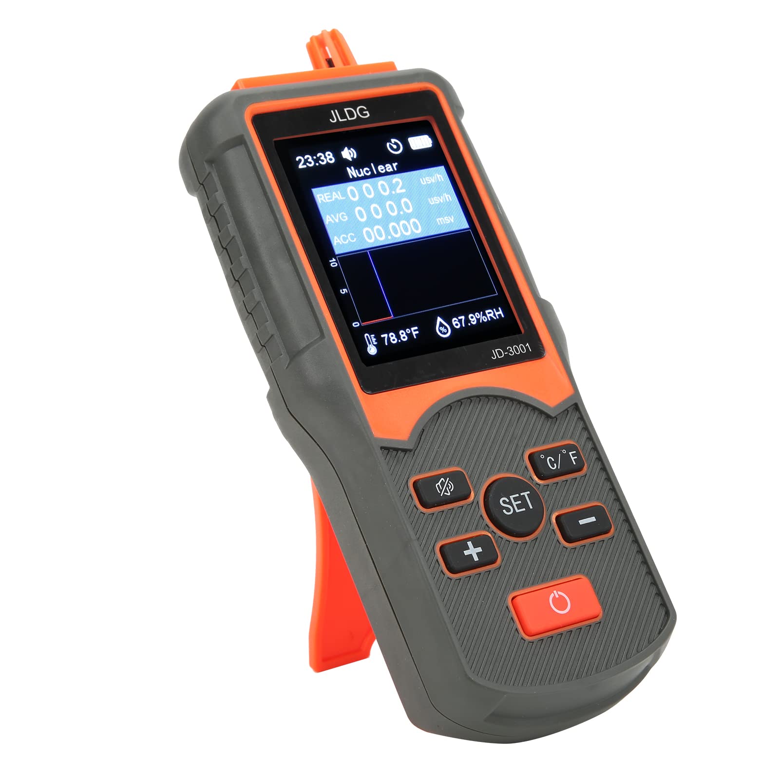 Professioneller nuklearer Strahlungstester, JD‑3001 Digitaler Geigerzähler Radioaktivität Dosimeter Röntgenmessger, Tragbares Strahlenmessgerät EMF Tester mit Ton Lichtalarm
