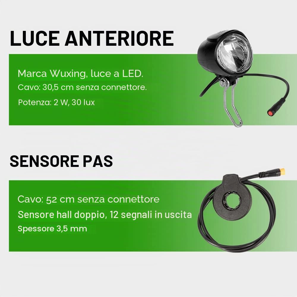 YOSE POWER - Kit di conversione per Ebike 36 V250 W 28", sistema motore anteriore per bicicletta elettrica, controller integrato con batteria HL Plus 36 V 15,6 Ah; e-bike fai da te, schermo LCD