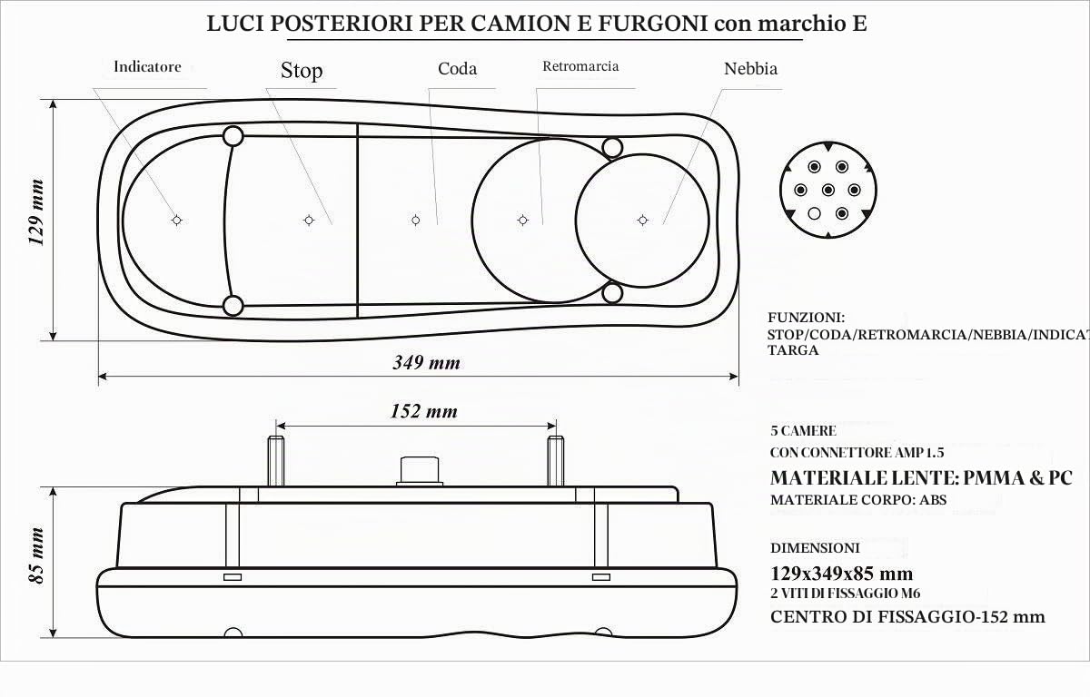 2 x fanali posteriori di ricambio, 12 V/24 V