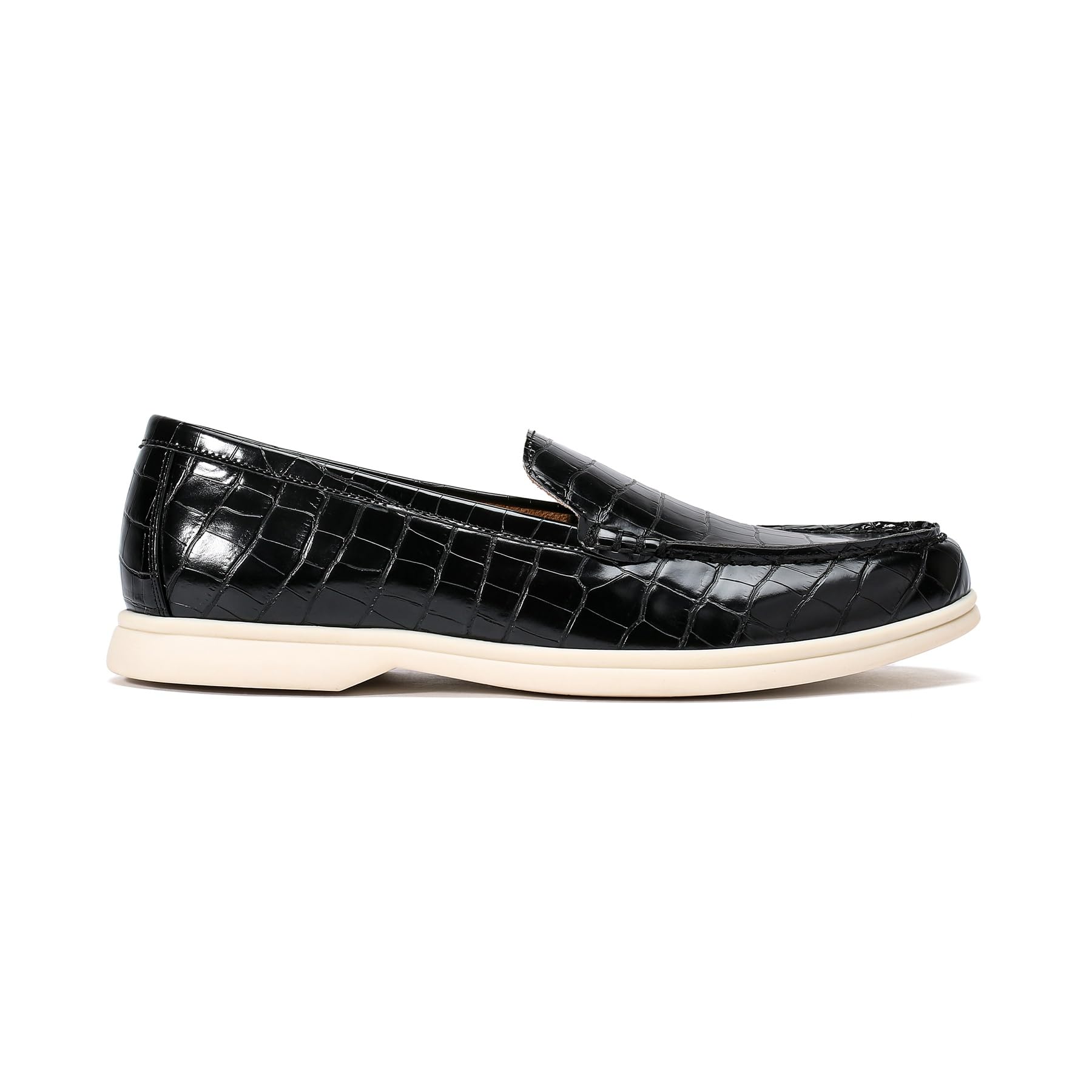 Allthemen Mocasines Hombre Casuales con Estampado de Cocodrilo Elegante Loafers sin Cordones Plano Cómodo