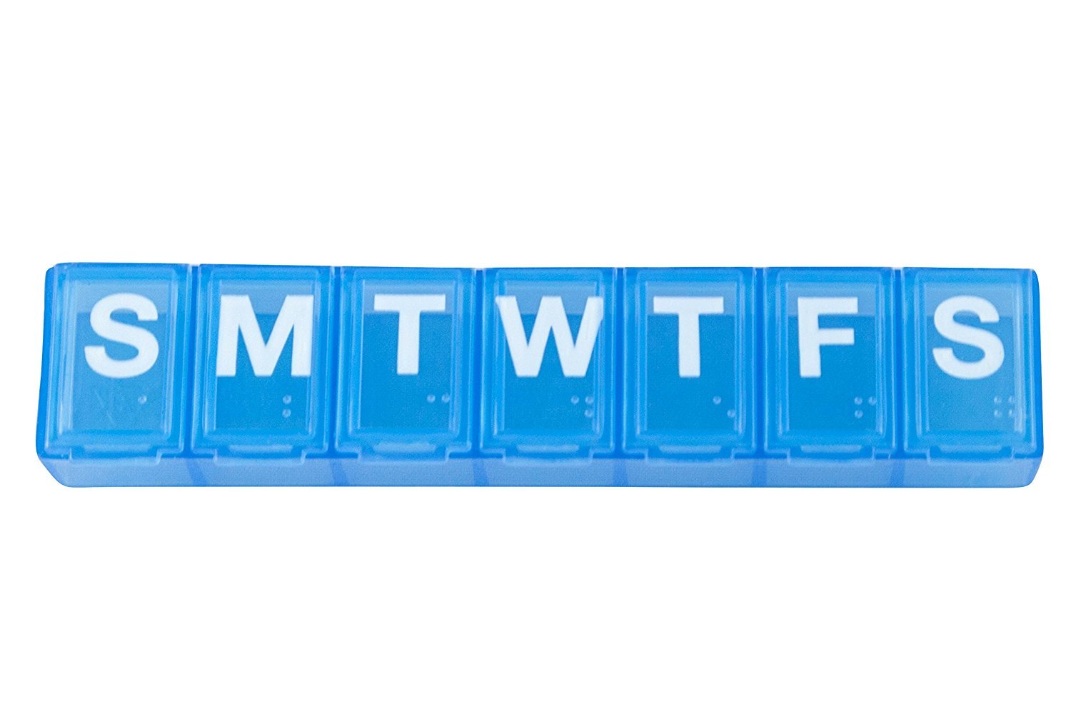 Ezy Dose 7-Day Classic Pill Reminder - Small 4 5 x 0 75 x 0 5 Colors Vary
