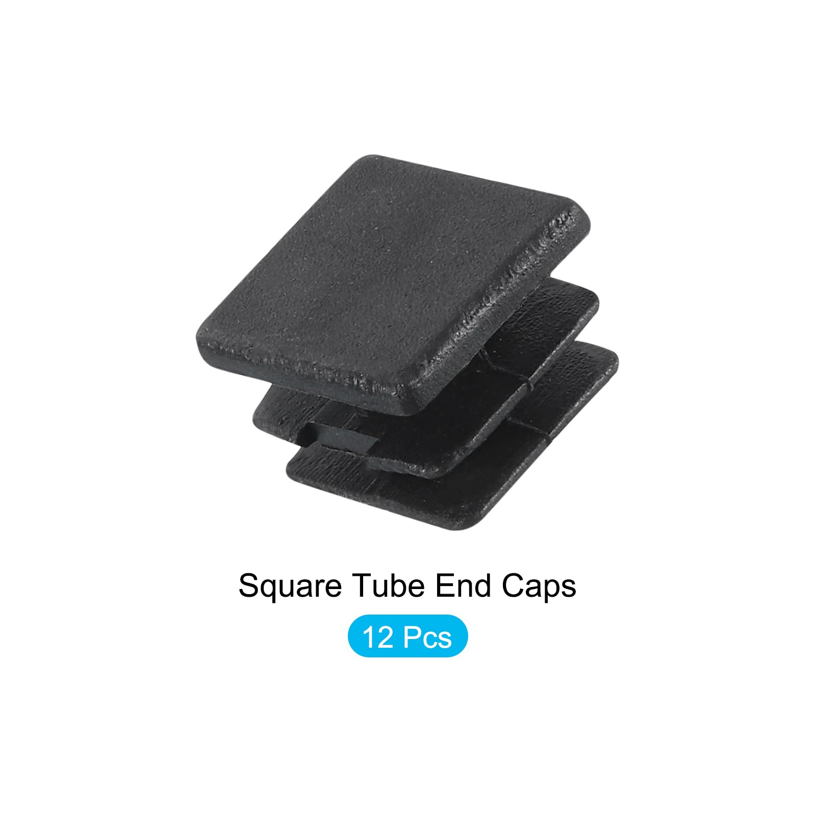 METALLIXITY Tappo Terminale Per Tubo Quadrato (15 x 15mm) 12Pz, Tappo Inserimento Plastica Copertura Terminale Tubo Filettato Protettore Terminale - Per Recinzione Mobili Quadrato, Nero