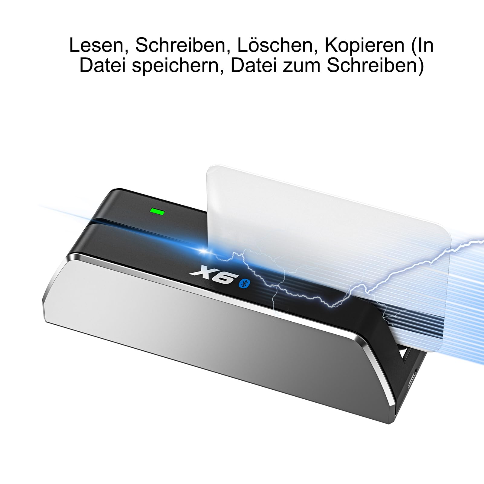 MSR 605/606 Tragbarer Bluetooth-Kartenleser USB Magnetstreifen-Kartenterminal 3-Spur-Swipe-Encoder Silber