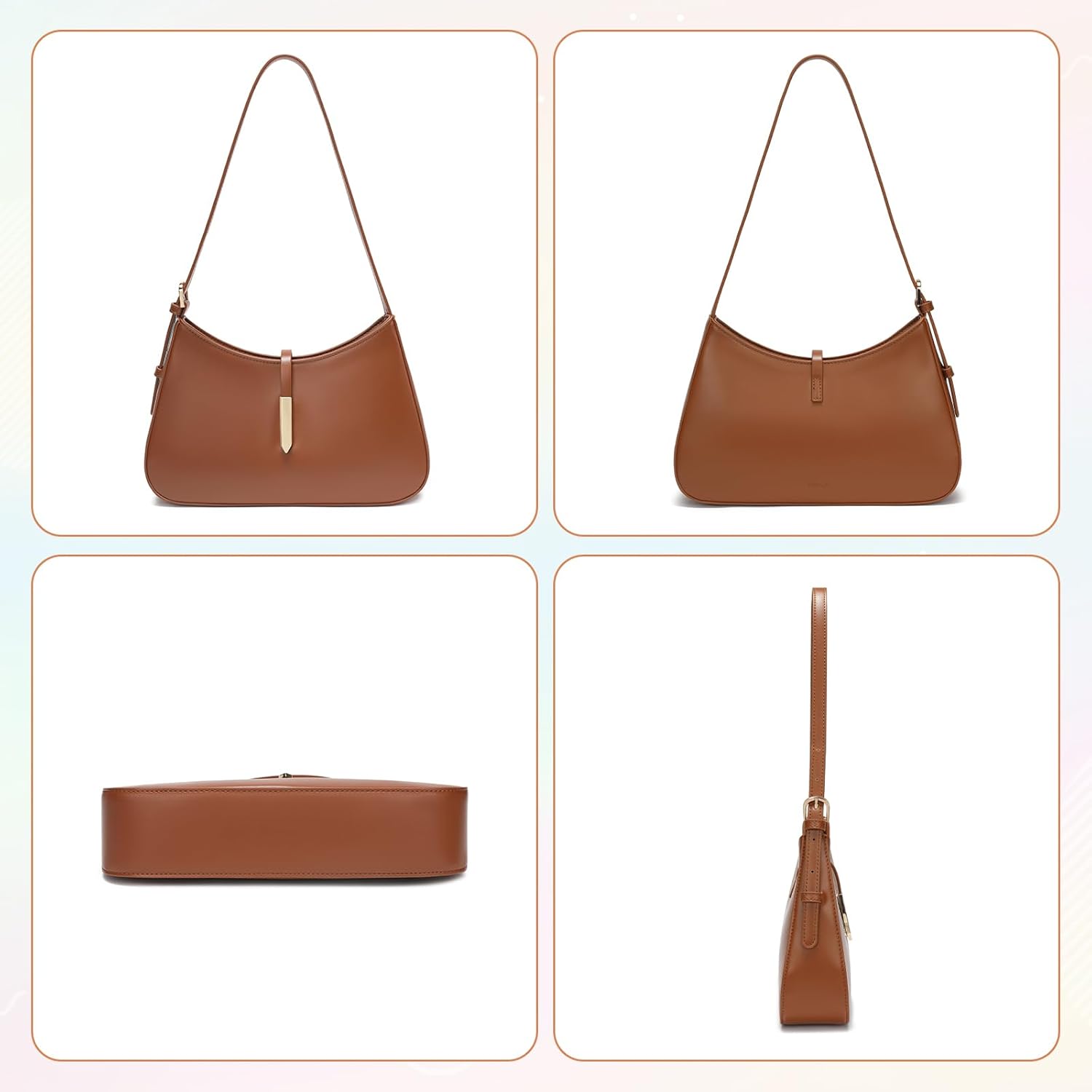 Keyli Fashion Shoulder Bag for Women Vegan Leather Adjustable Handbags Hobo Bags Purses with Long Strap - Image 5