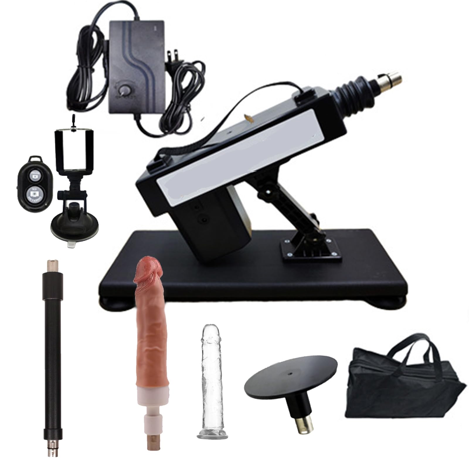 AMAZBEE Máquina del sexo Consolador automático de la máquina de la cogida del empuje con las ventosas fuertes Manos libres del sexo Dispositivo sexual del estímulo para los hombres (4 PCS)