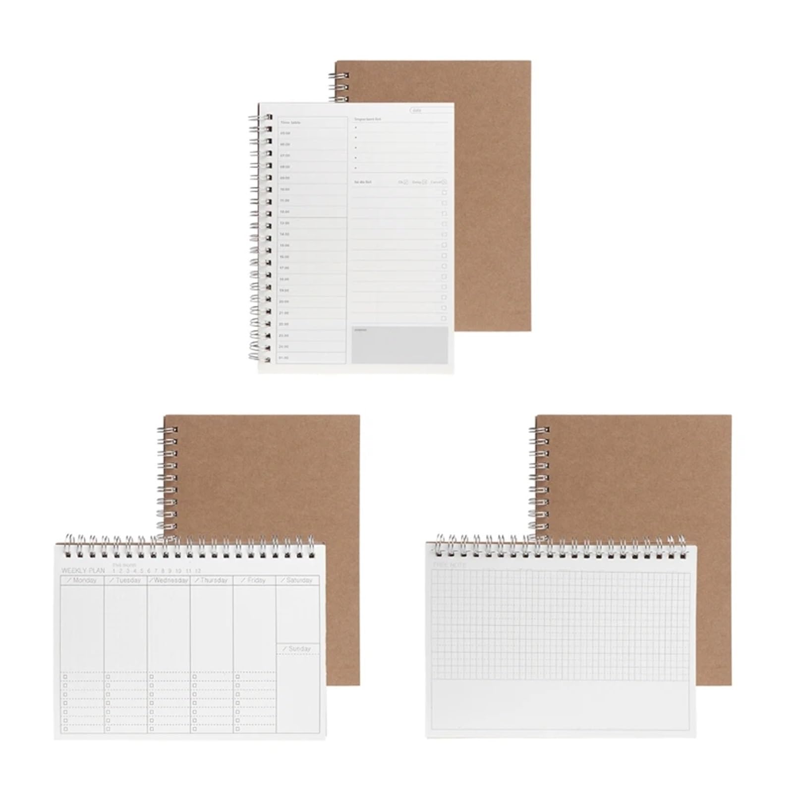 Inspirierendes Notizbuch 2 stücke Planer Buch Monatlich Wöchentlich Täglichen Agenda Zeitplan Blanko Tagebuch DIY Studie Notebook Umweltfreundliche Papier Schreibwaren Schule Liefert(M)