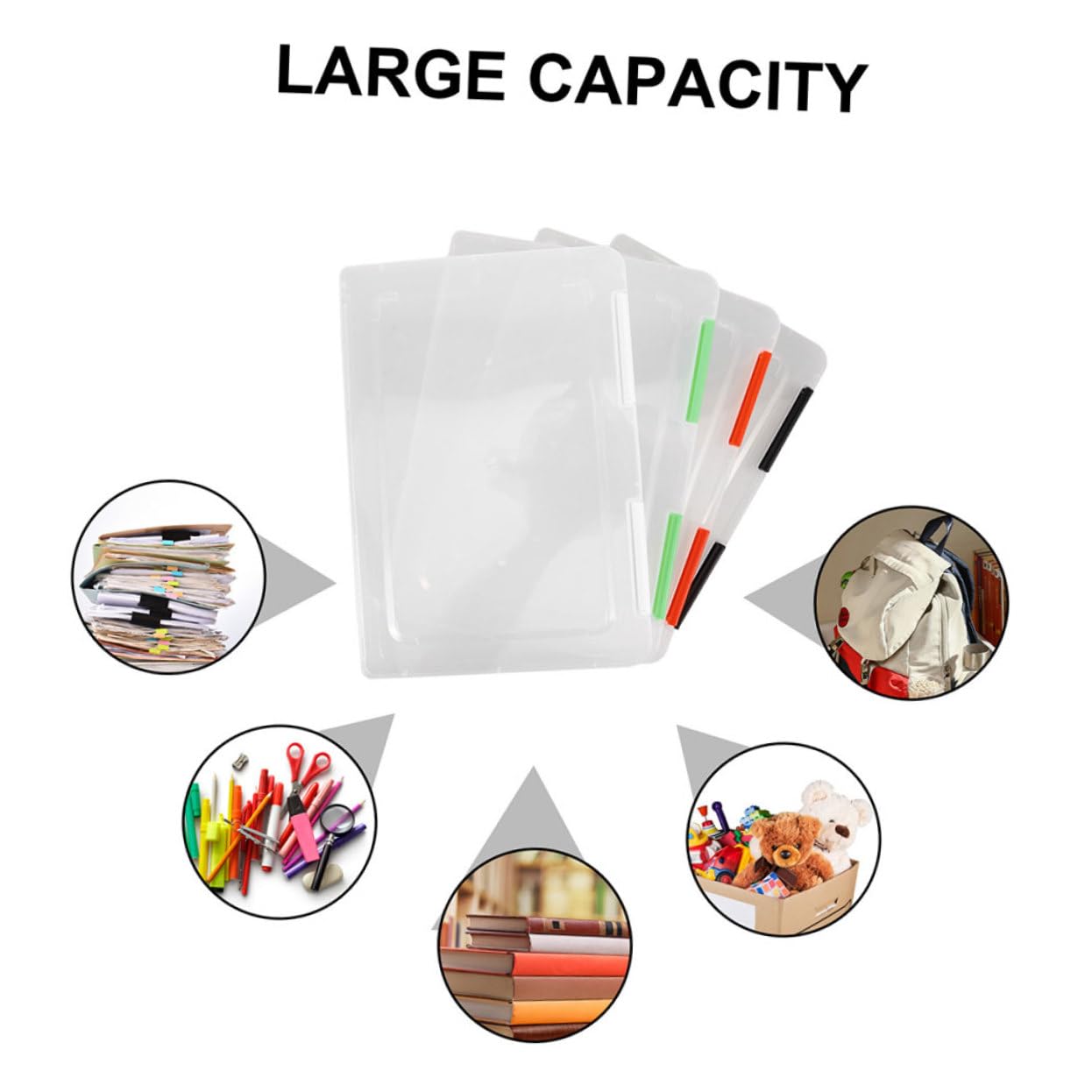A4 Papieraufbewahrungsbox Transparent aus Kunststoff 4 Stück