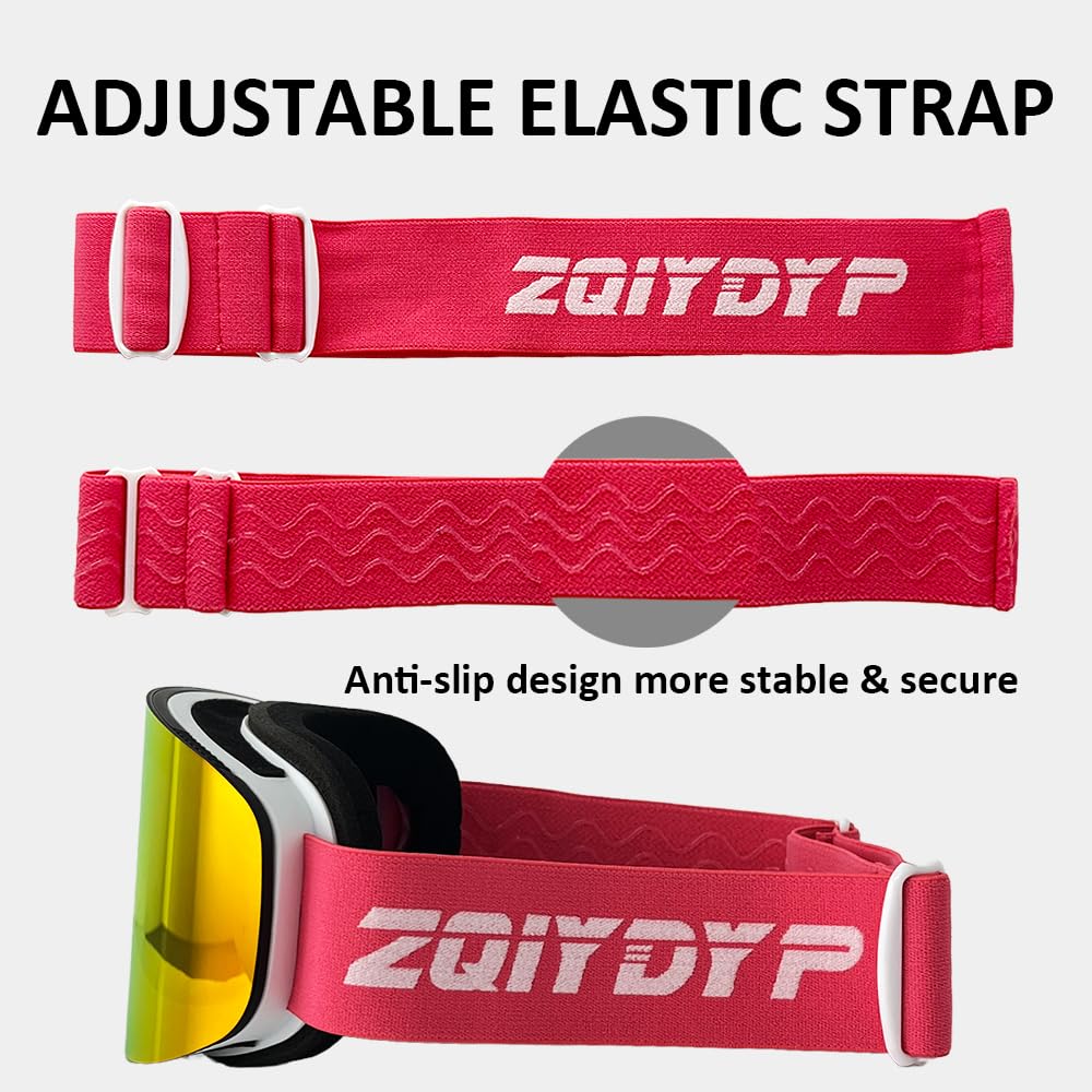 OTG Lunettes de ski – Lunettes de ski / snowboard sans monture avec anti-buée, système de changement magnétique et protection UV