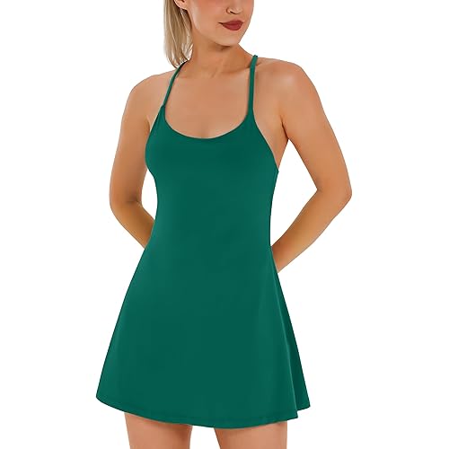 Womens Tennis Dress, Athletic Dress with Built-in Bra & Shorts Pockets Summer Dresses for Women Golf Outfits for Workout