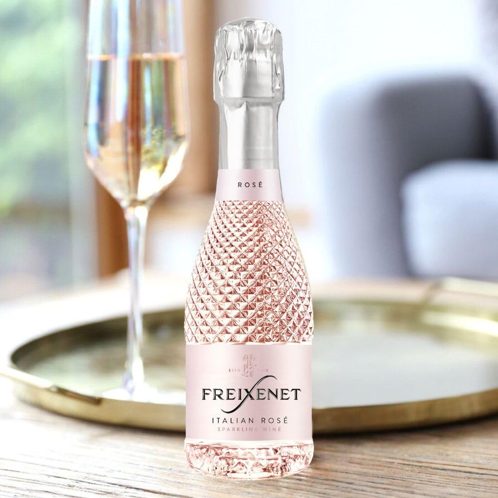 Freixenet Italian Rosé Extra Trocken (24 x 0,2 l) italienischer Spumante in einer eleganten Designerflasche im Kleinformat ideal für unterwegs, mit dem Geschmack süßer roter Früchte
