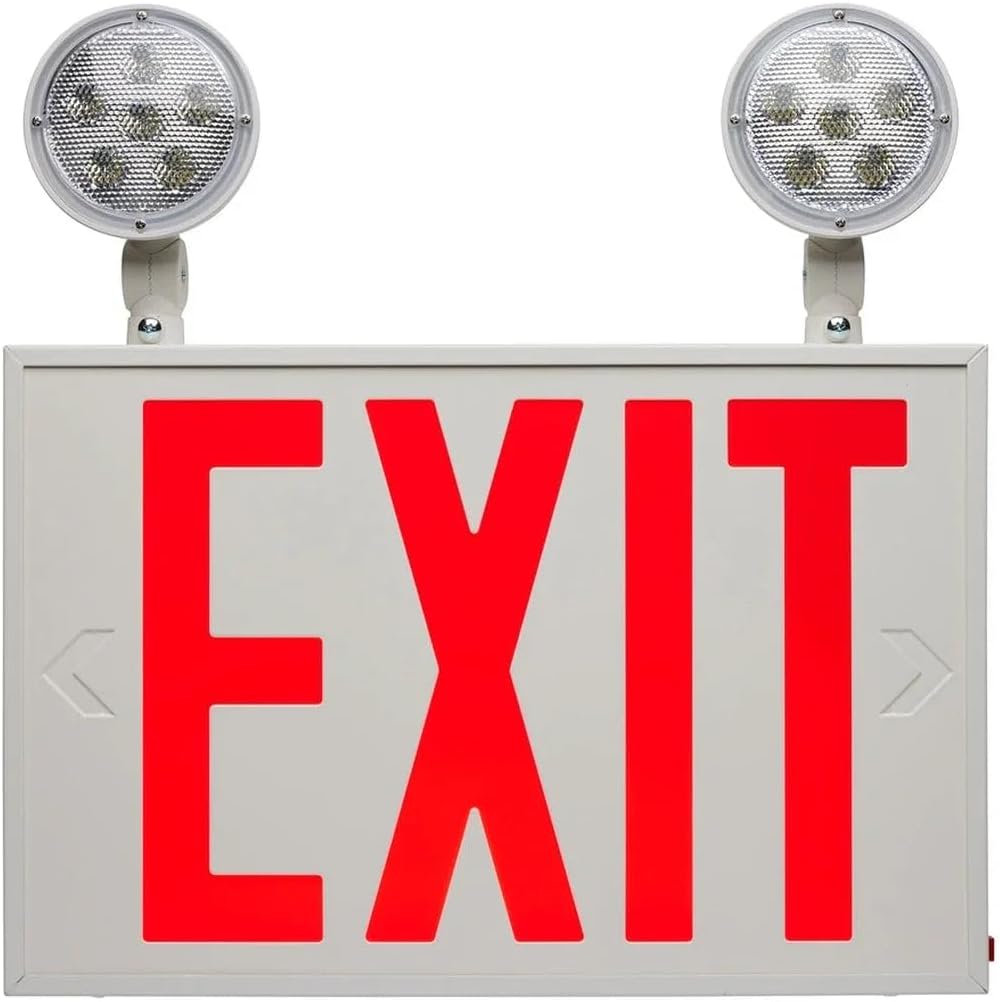Nuvo Lighting 67577 - EXIT/LIGHT DH - RED - NYC (67-123) Indoor Exit Emergency Combination LED Fixture