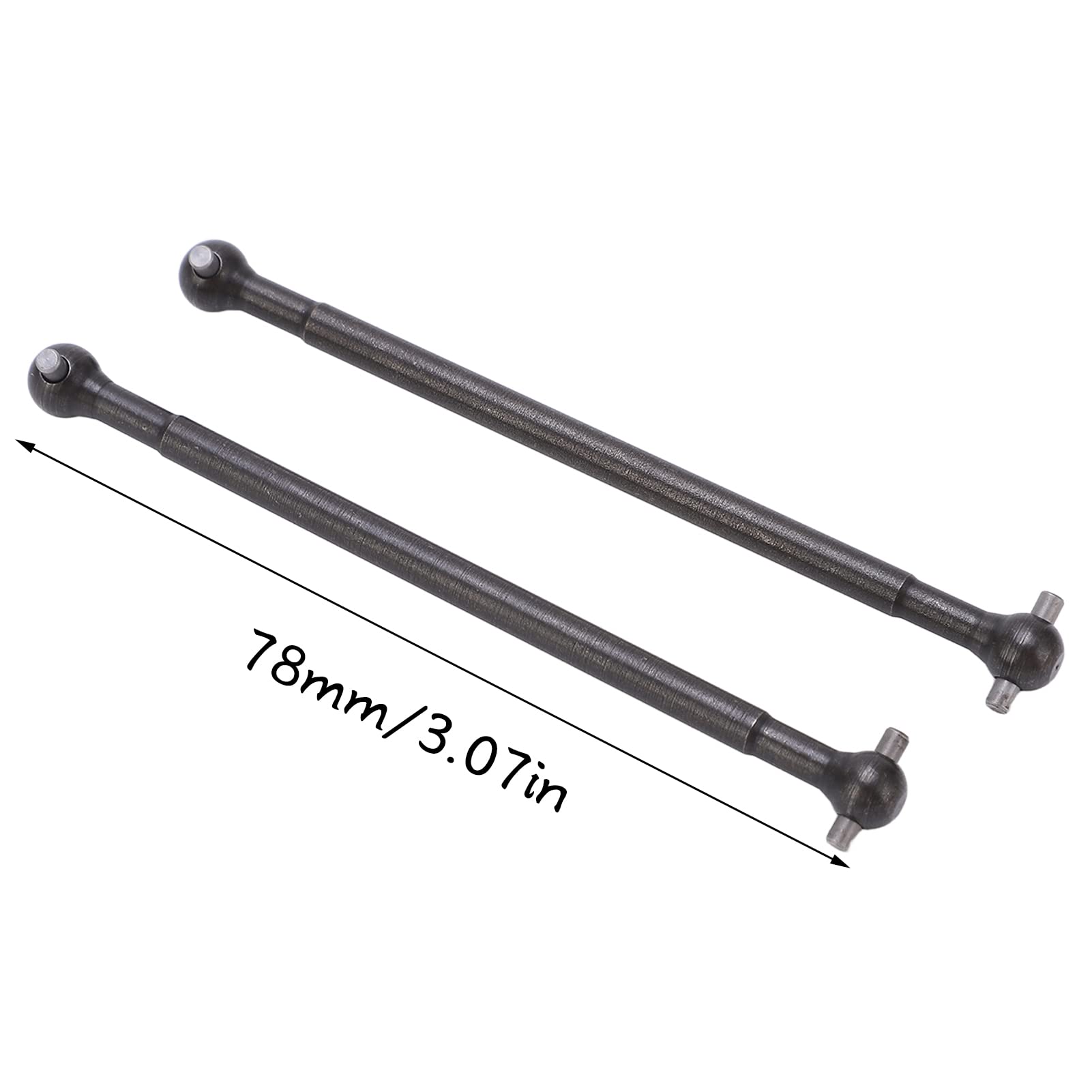 Socobeta 2Pcs RC Rear Drive Shaft,Steel Black RC Toy Car Accessory Parts for ZD Racing 10 7191 1/10 RC Off Road Vehicle Toys Games - Image 3