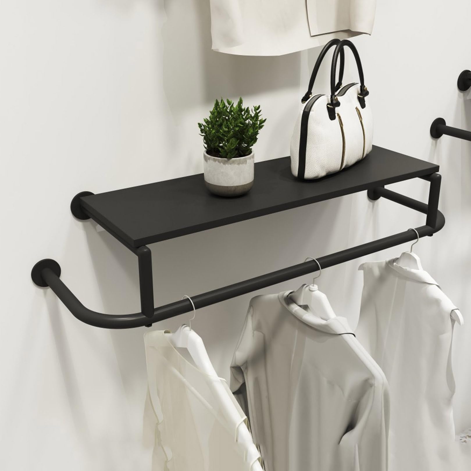 Penderie murale en métal pour organiser votre dressing et votre entrée