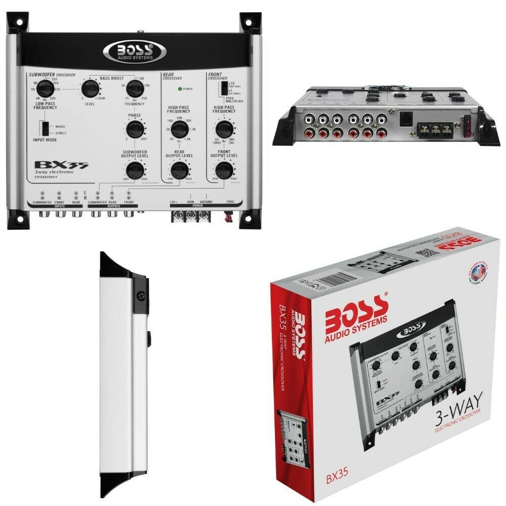1 Crossover Compatible con Boss Audio Systems BX35 Ecualizador electrónico 3 vías 3 Salidas Front/Rear/subwoofer multiplicador de frecuencia, 1 Pieza
