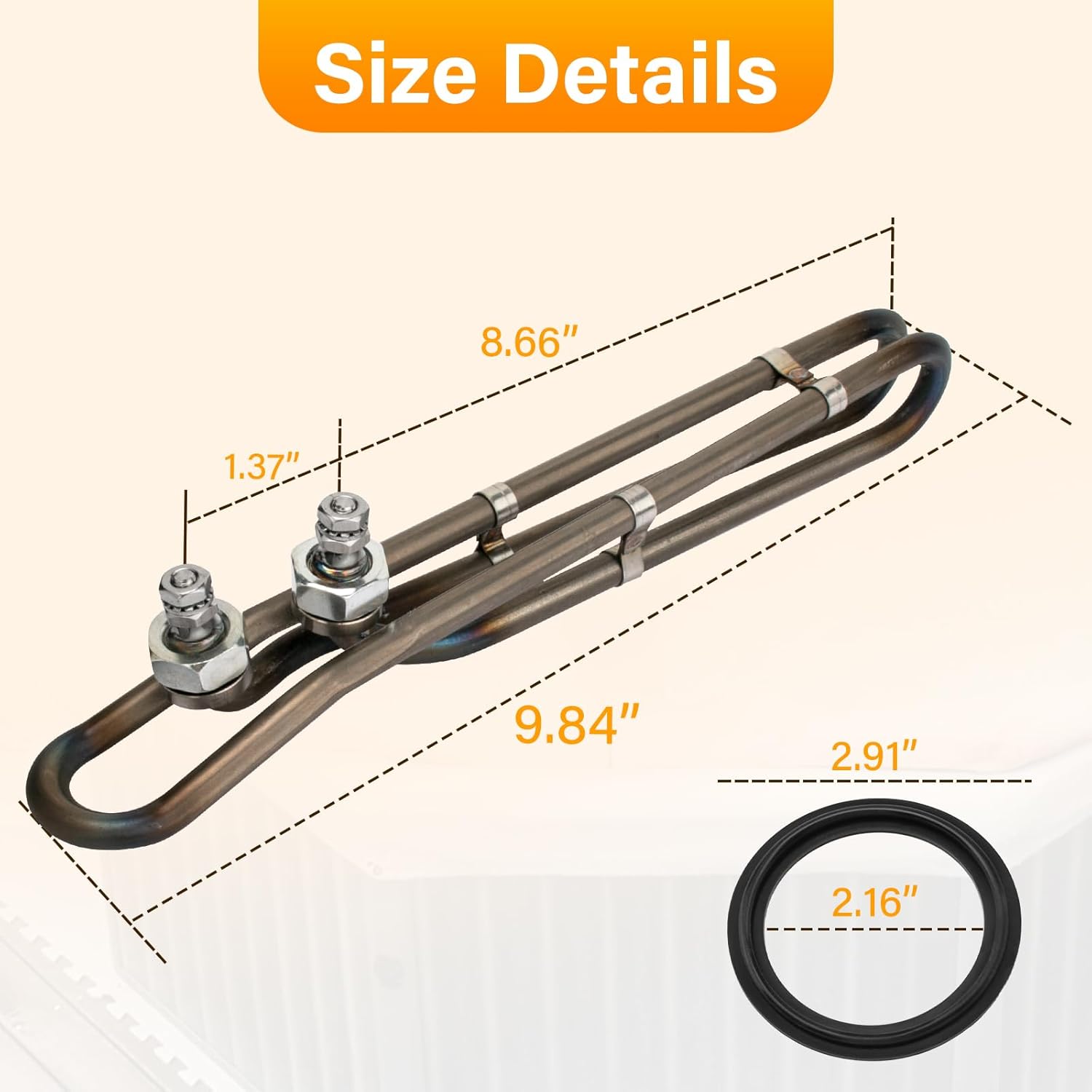 5.5KW 240V Titanium Hot Tub Heating Element for Balboa Spa Heater, Replacement for Flo-Thru Universal Heating Element and Spa Electric Heater Element