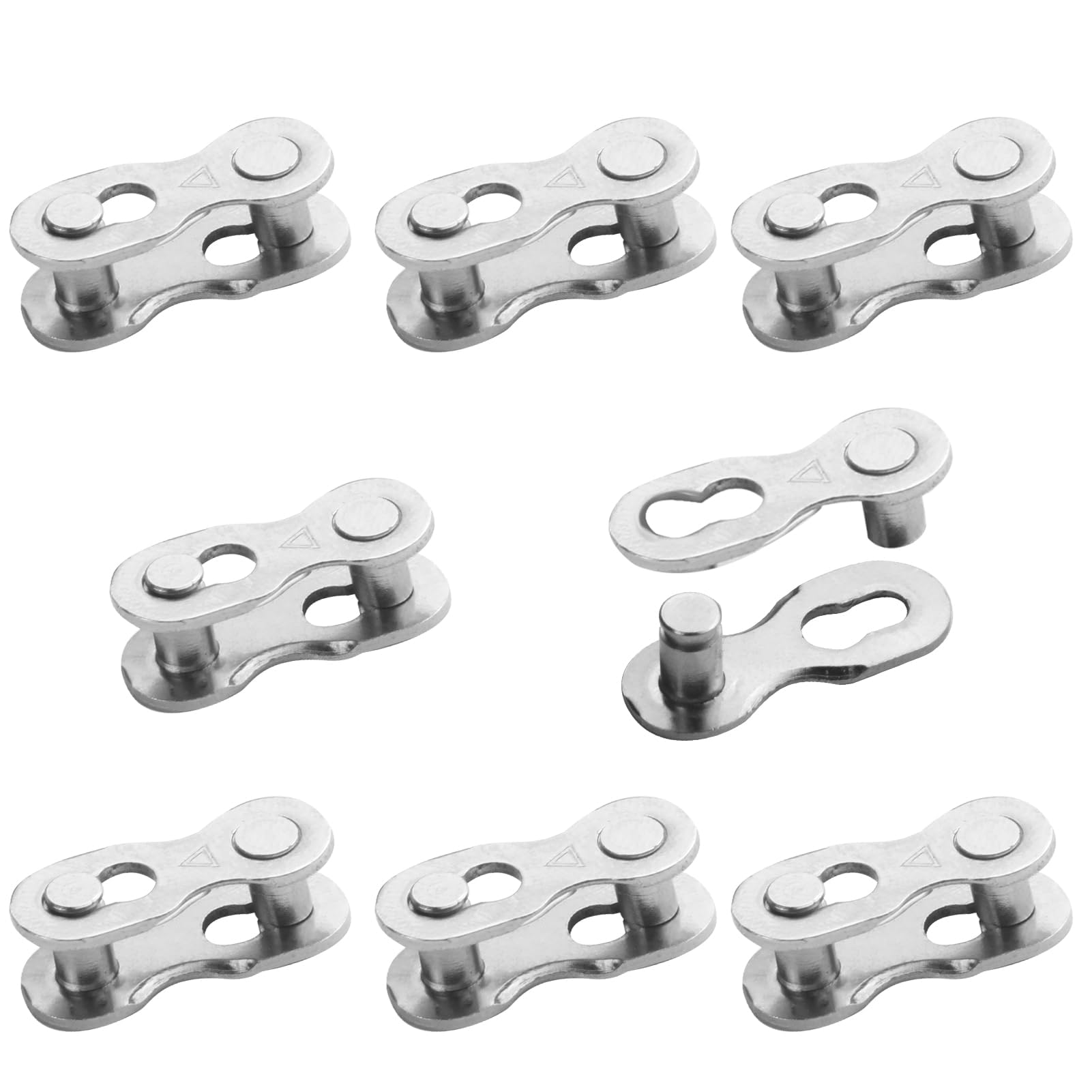 8 Pairs Bike Chain Links Quick Release Durable Bicycle Chain Link Connector for 6/7/8 Speed Bicycle Connector Accessories Mountain Hybride Bike Steel High Quick Strength Replacement Derailleur