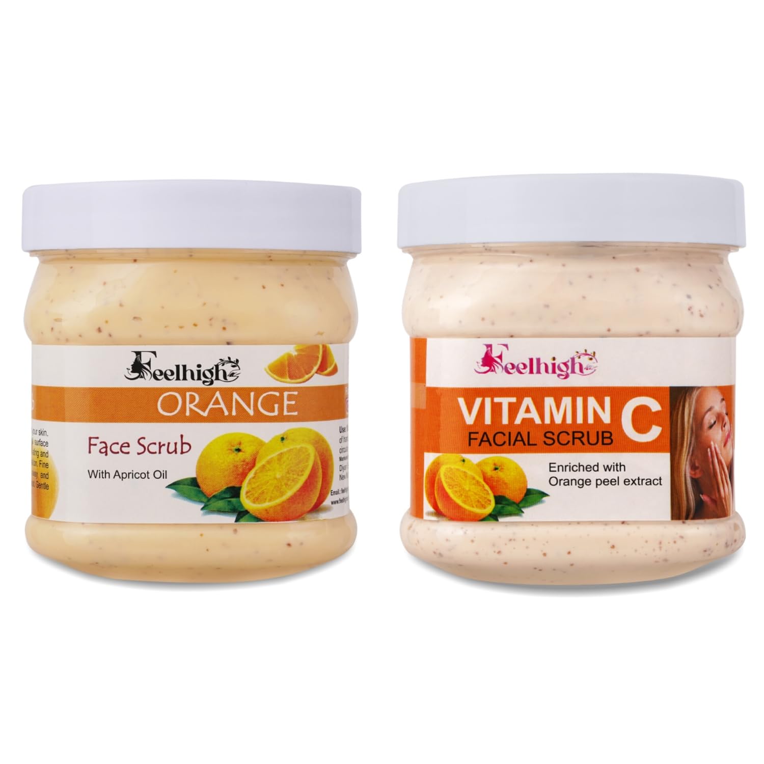 Face & Body Orange Scrub enriched with Apricot oil 500ml & Vitamin C scrub enriched with Orange peel extract 500ml Man & Woman-image-17