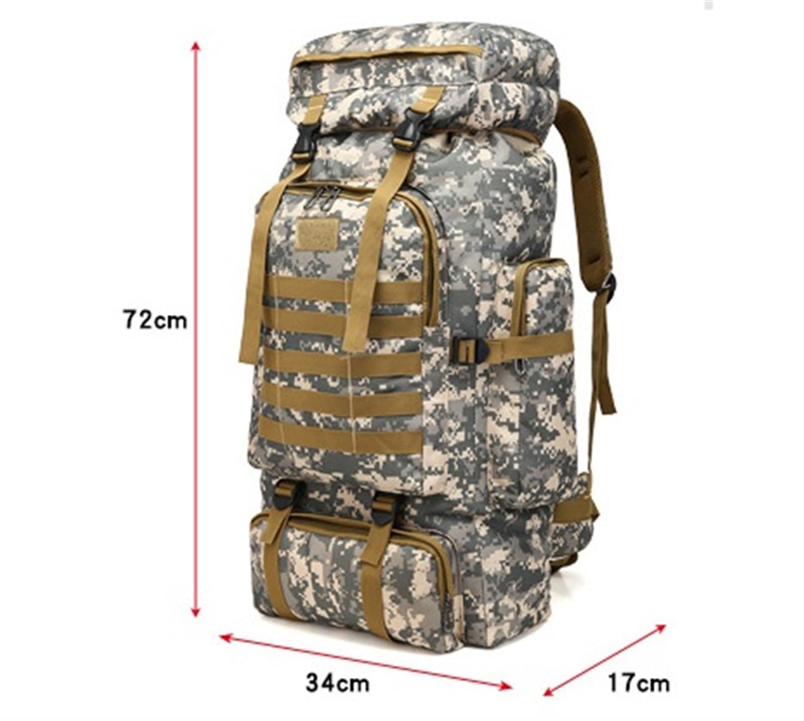 Torba Kempingowa Plecak Survivalowy O Dużej Pojemności 80L Torba Turystyczna Wodoodporny Bagaż Jazda Na Rowerze Plecak Turystyczny(G)