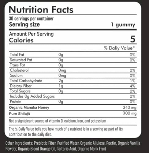 Miniatura 5 de Gomitas puras de Shilajit del Himalaya para hombres, gomitas con 85+ minerales traza y ácido fúlvico, sin azúcar añadido, apoyo natural