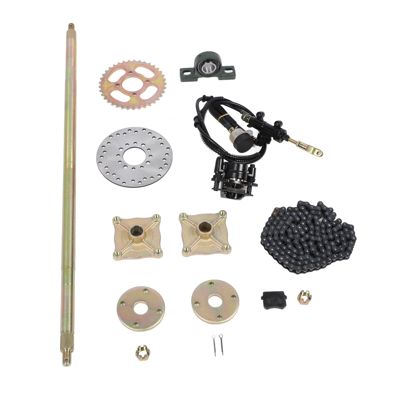 Kit Asse Posteriore Go Kart - 19 Pezzi Per ATV 50cc 70cc 90cc Con Freni E Catena - Foto 12