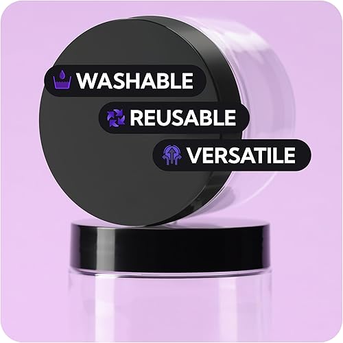 Miniatura 4 de Pequeños recipientes de plástico con plomo, tarros pequeños de 5 onzas con tapas, paquete de 18 unidades, ideales como recipientes de viaje para