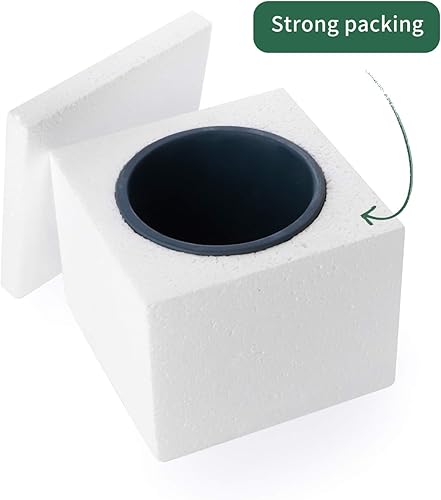 Miniatura 7 de POTEY Macetas de cemento para plantas de interior  Maceta de hormigón suculenta de 5 pulgadas con agujeros de drenaje 5549NY, juego de 2, planta no