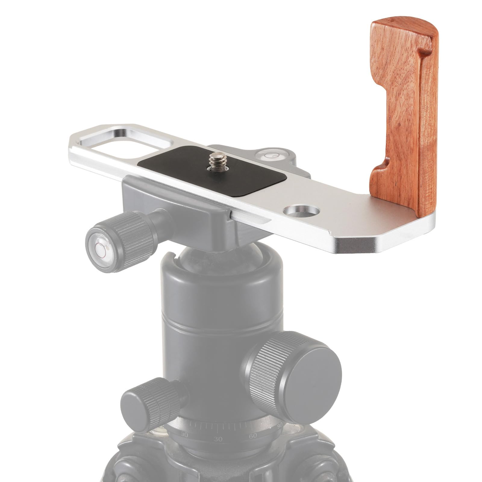 Staffa per impugnatura in legno per fotocamera DSLR antiscivolo e molteplici fori filettati da 1/4 accessorio per fotocamera