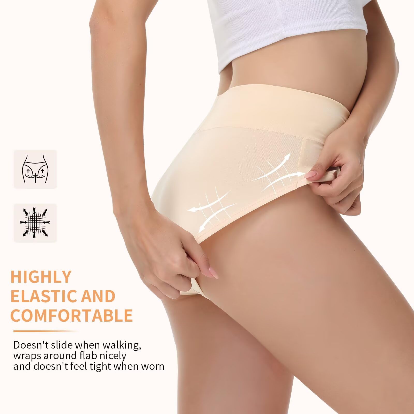 NUOZA Mutande Donna Cotone Vita Alta Slip Pacco da 5 Intimo Culotte Donna Mutandine Elastico Pancia Piatta Underwear