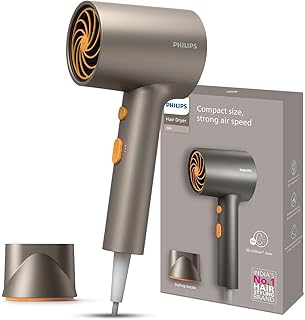 Philips India's No.1 Hair Styling Brand - Glass like Shine Hair Dryer | 1600W | 4 Heat x Speed Modes | 30M Negative ions | Travel-Friendly | For Indian Hair | BHD321